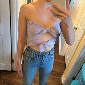 Reversible lavender purple crop tube top